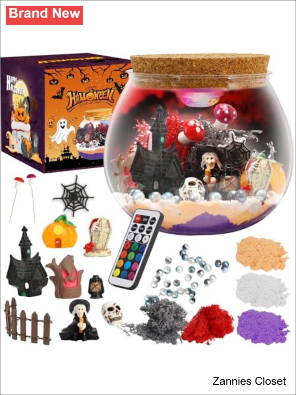 👻 FYHMDC DIY Halloween Terrarium Kit LED Night Light Craft for Kids Boys